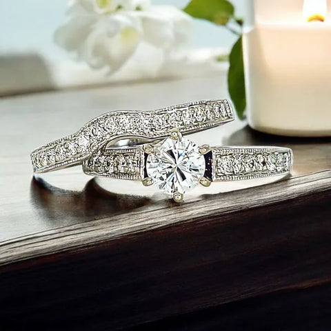 14K White Gold Diamond Ring