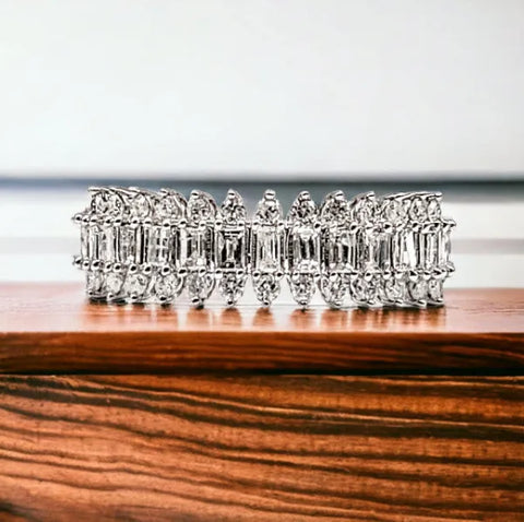 14K White Gold Diamond Anniversary Band