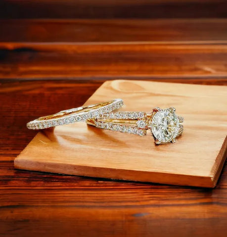 14K Gold Two-Piece Diamond Wedding Set