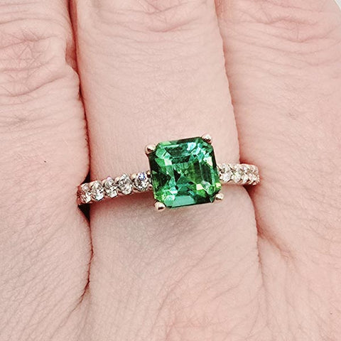 14K Yellow Gold Green Tourmaline Ring