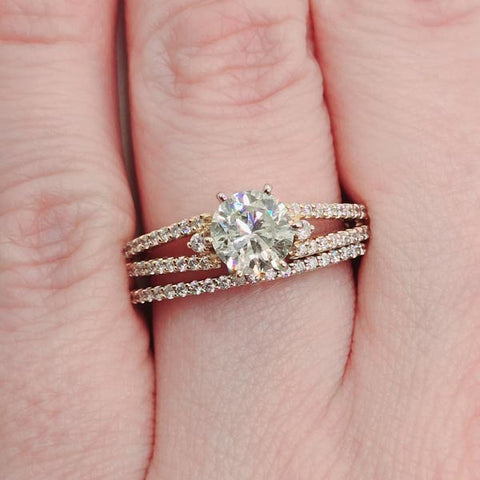 14K Gold Two-Piece Diamond Wedding Set