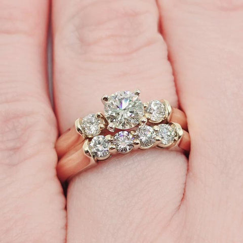 14K Diamond 2 Piece Wedding Set