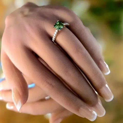 14K Yellow Gold Green Tourmaline Ring