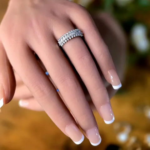 14K White Gold Diamond Anniversary Band