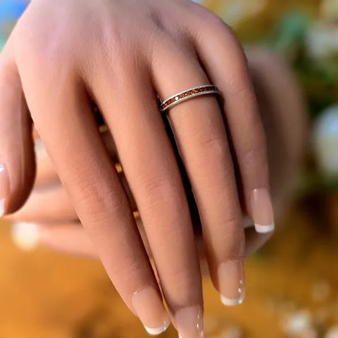 14K White Gold Citrine Band