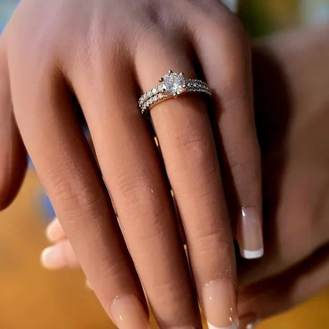 14K Rose Gold Diamond Wedding Set