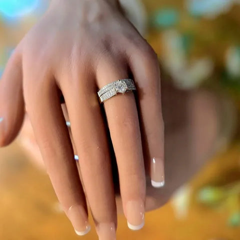 14K Gold Diamond 2 Piece Wedding Set