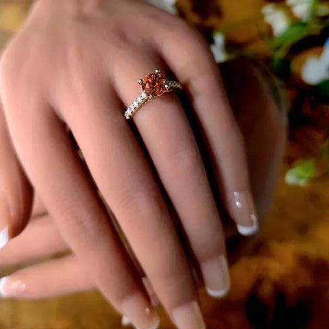 14k Yellow Gold Pink Tourmaline and Diamond Ring