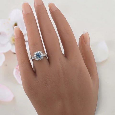 14K White gold repurposed vintage diamond ring