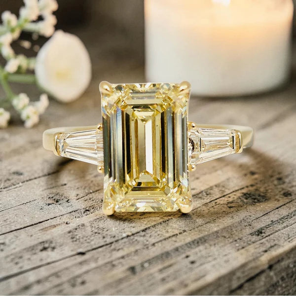 Fancy Yellow 3-stone Ring